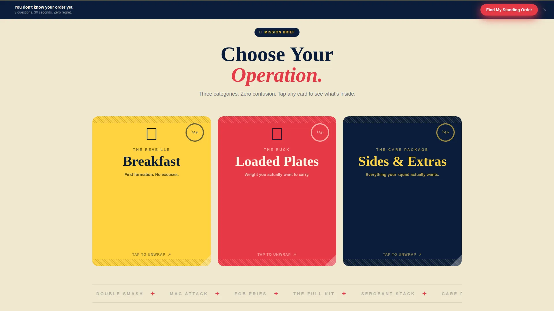 Bold Veteran-Owned Diner Landing Page Template