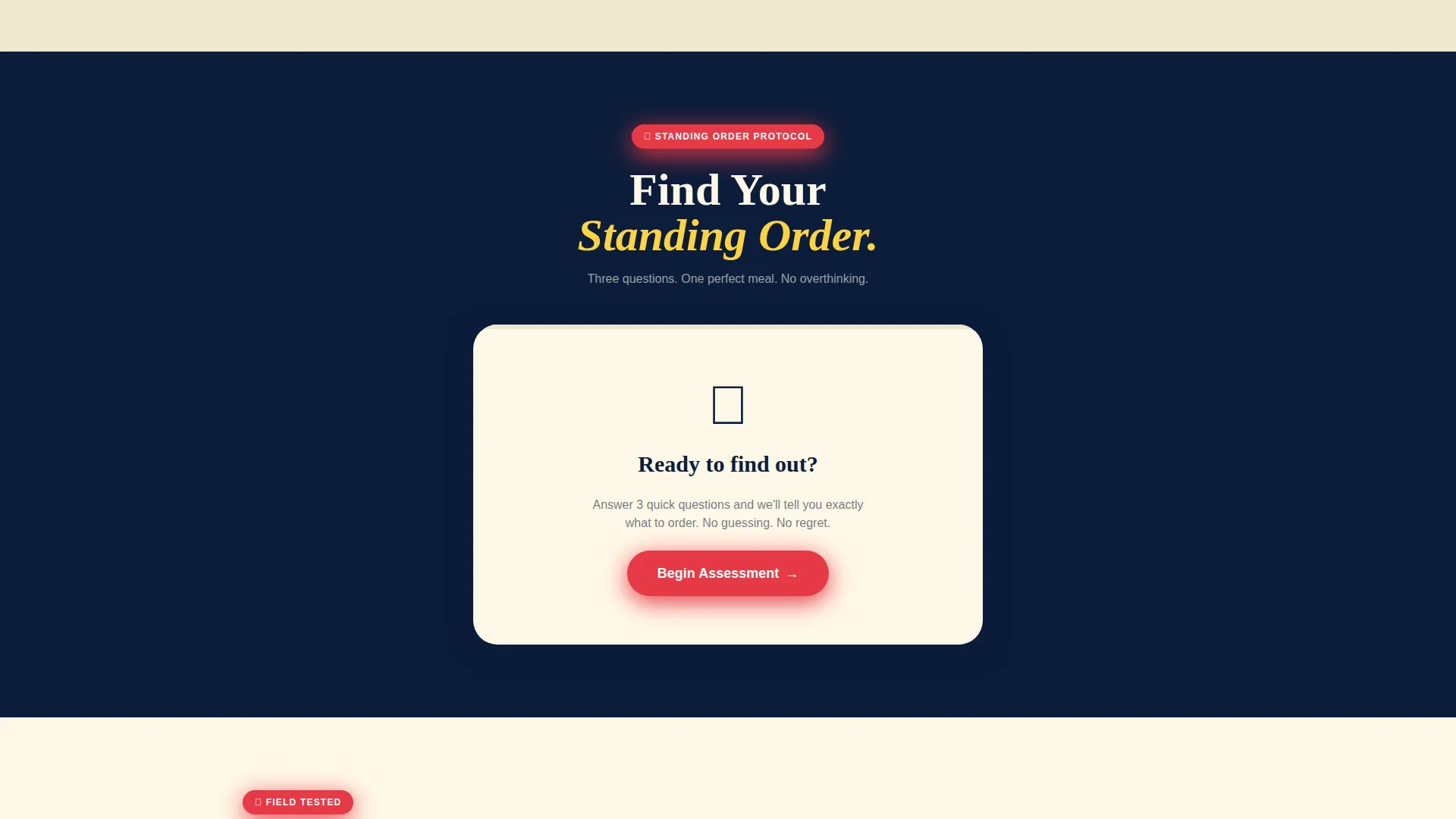 Bold Veteran-Owned Diner Landing Page Template