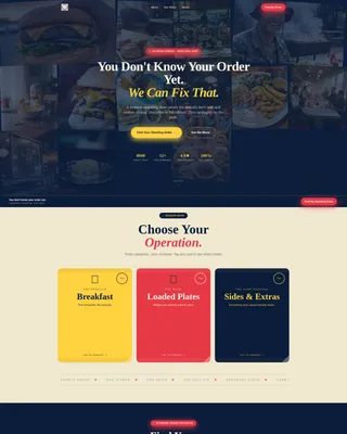 Bold Veteran-Owned Diner Landing Page Template