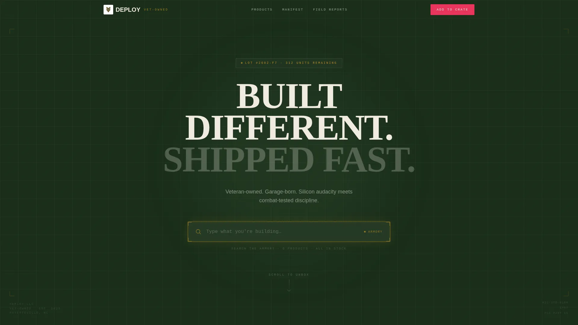 Veteran-Owned Tech Startup Landing Page Template