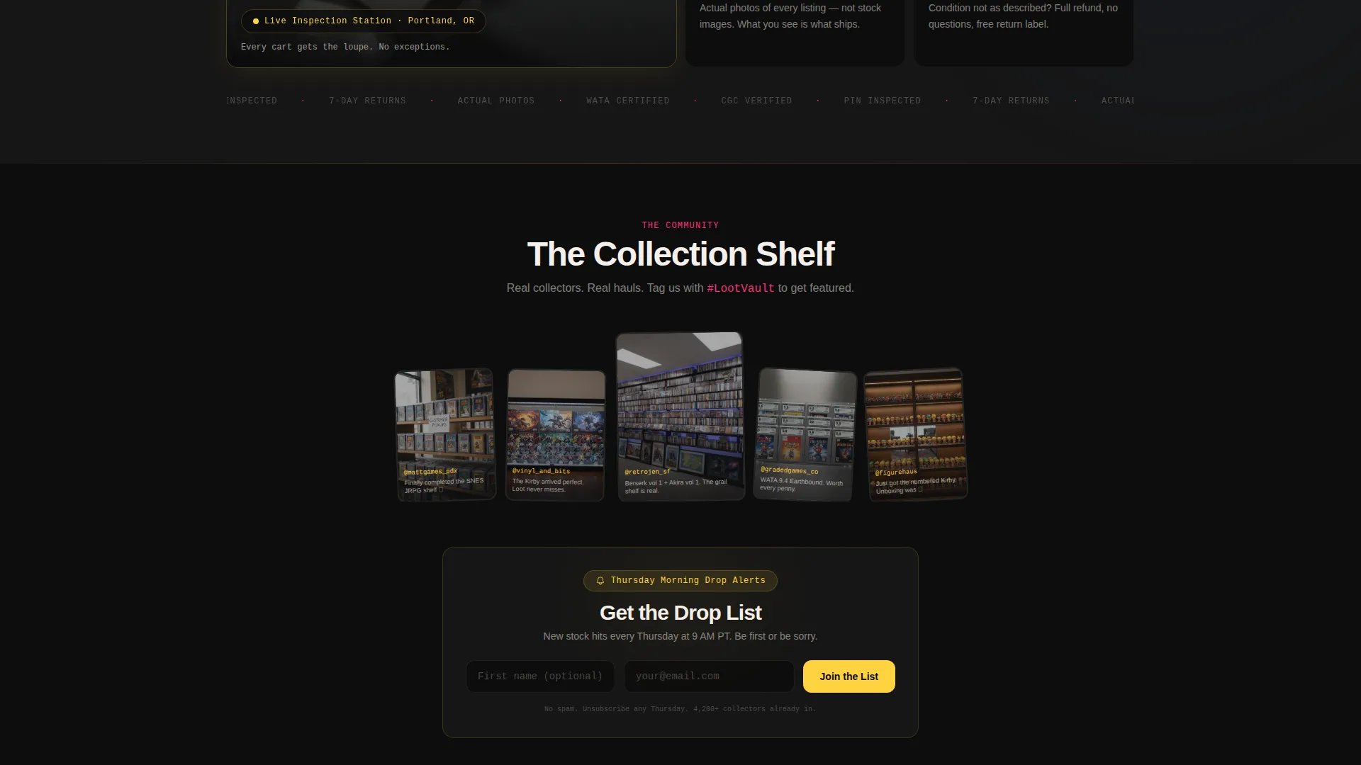 Collectibles & Retro Games Bento Grid Landing Page
