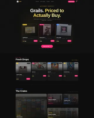 Collectibles & Retro Games Bento Grid Landing Page