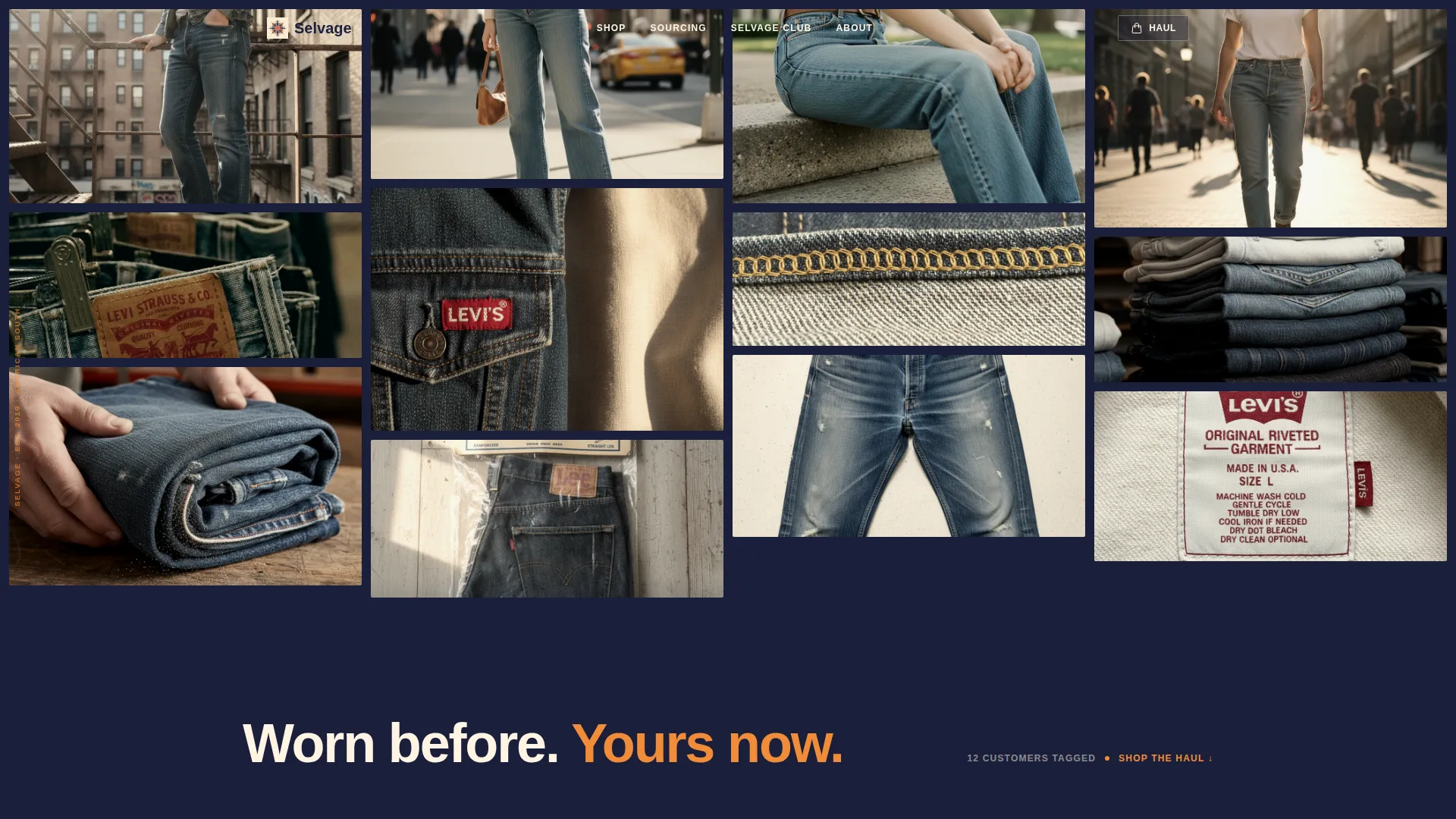 Retro Vintage Denim Store Landing Page Template