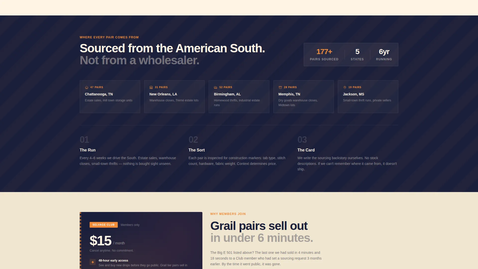 Retro Vintage Denim Store Landing Page Template