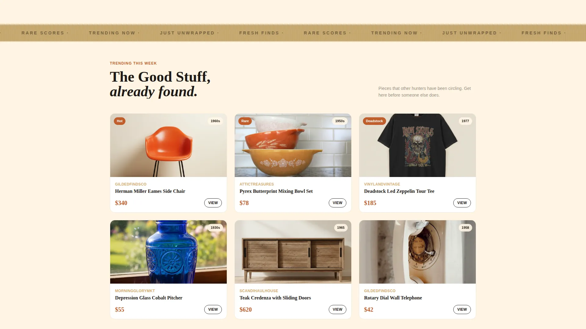 Vibrant Vintage Marketplace Landing Page Template
