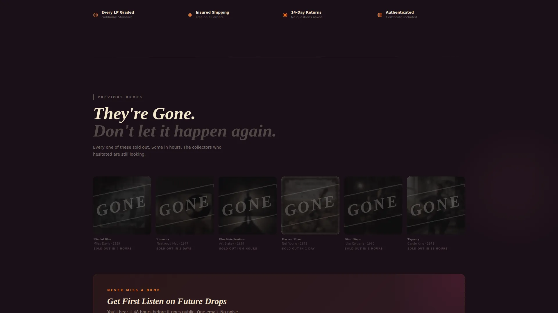 Neo-Retro Vinyl Shop Landing Page Template