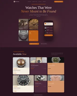 Vintage Watch Dealer Bento Grid Landing Page