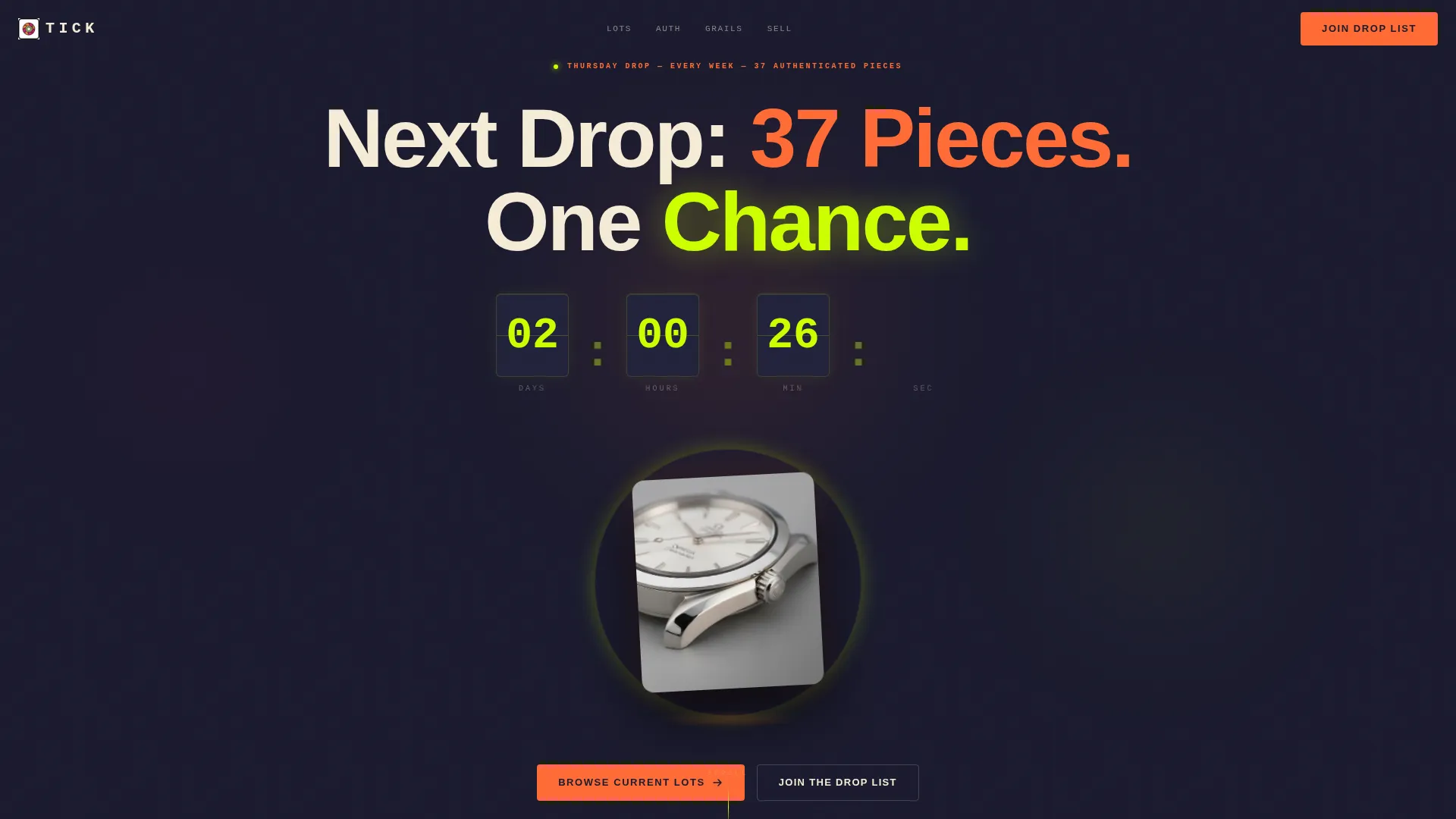 Vintage Watch Marketplace Landing Page Template