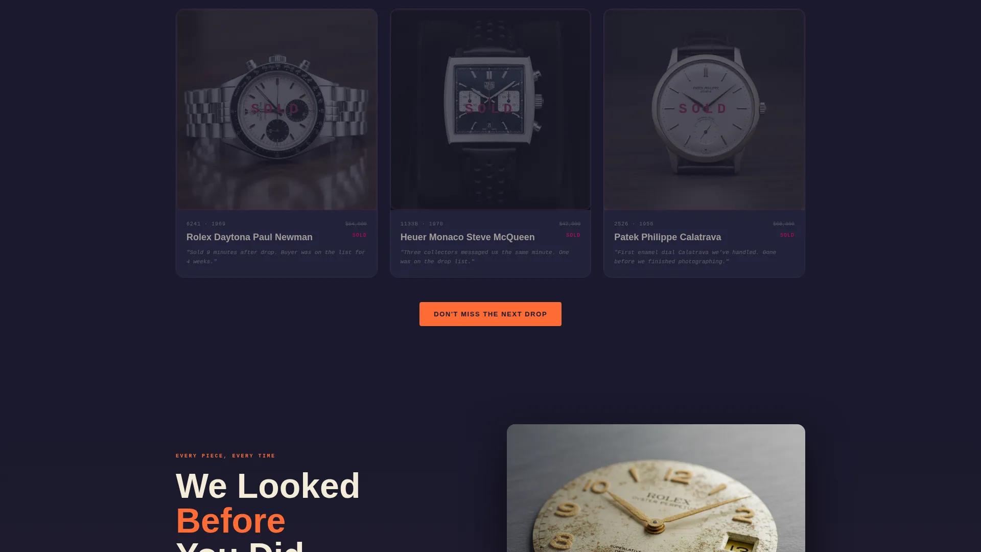 Vintage Watch Marketplace Landing Page Template