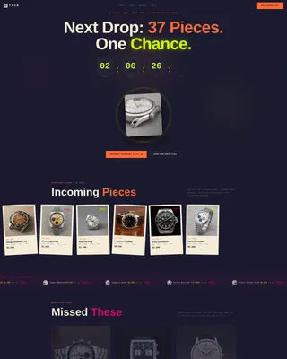 Vintage Watch Marketplace Landing Page Template
