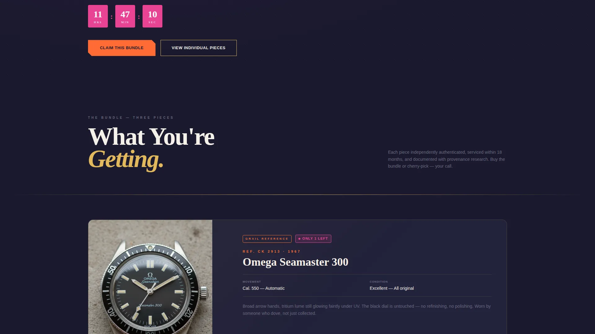 Premium Vintage Watch Landing Page Template
