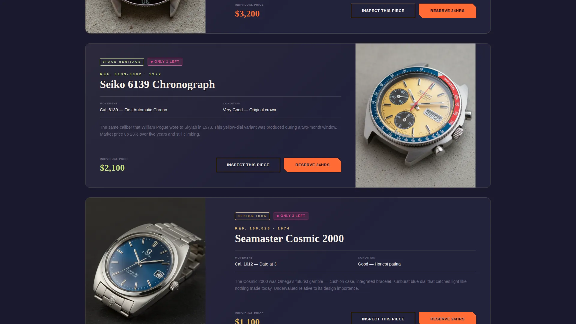 Premium Vintage Watch Landing Page Template