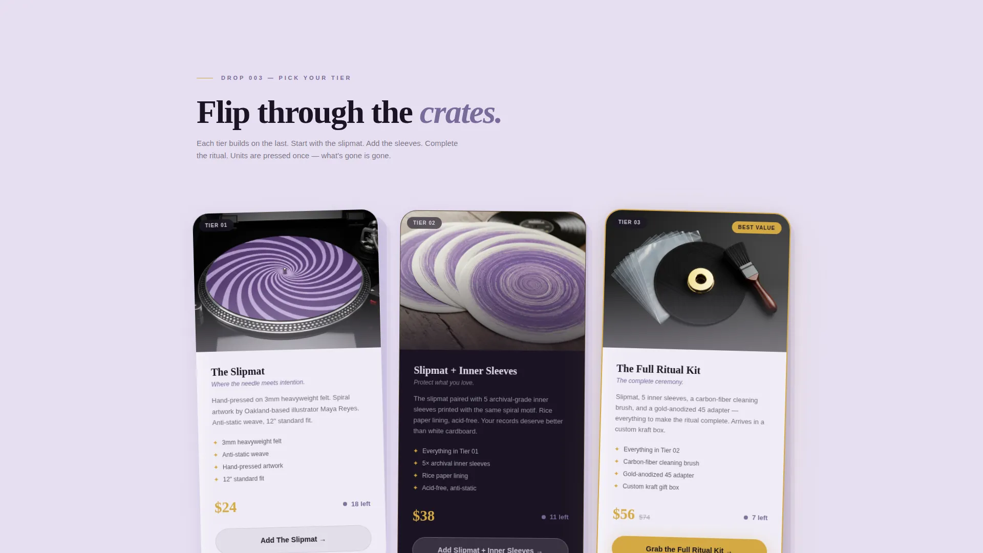 Retro Vinyl Landing Page for Turntable Accessory Stores