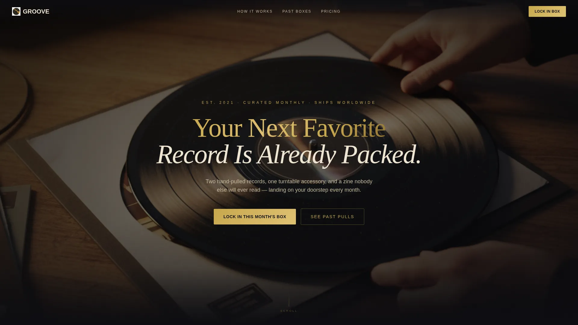 Vinyl Subscription Box Landing Page Template