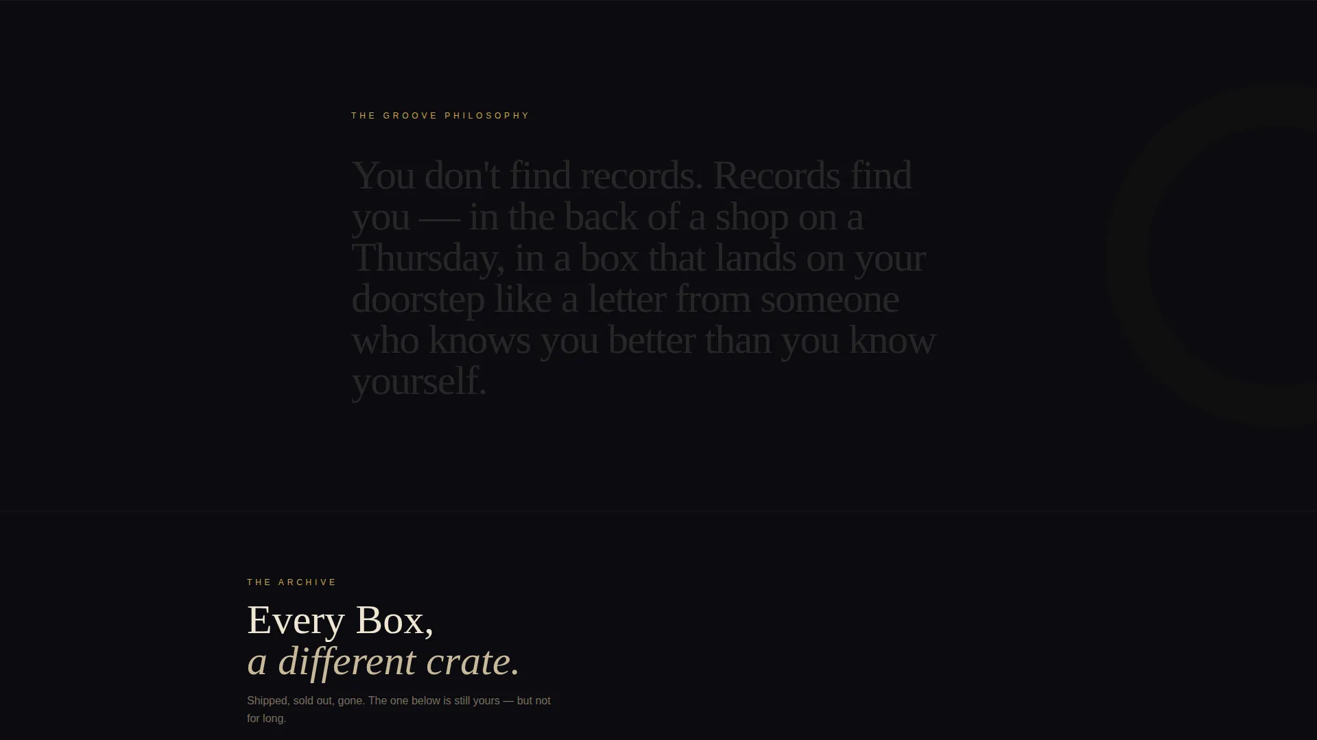 Vinyl Subscription Box Landing Page Template