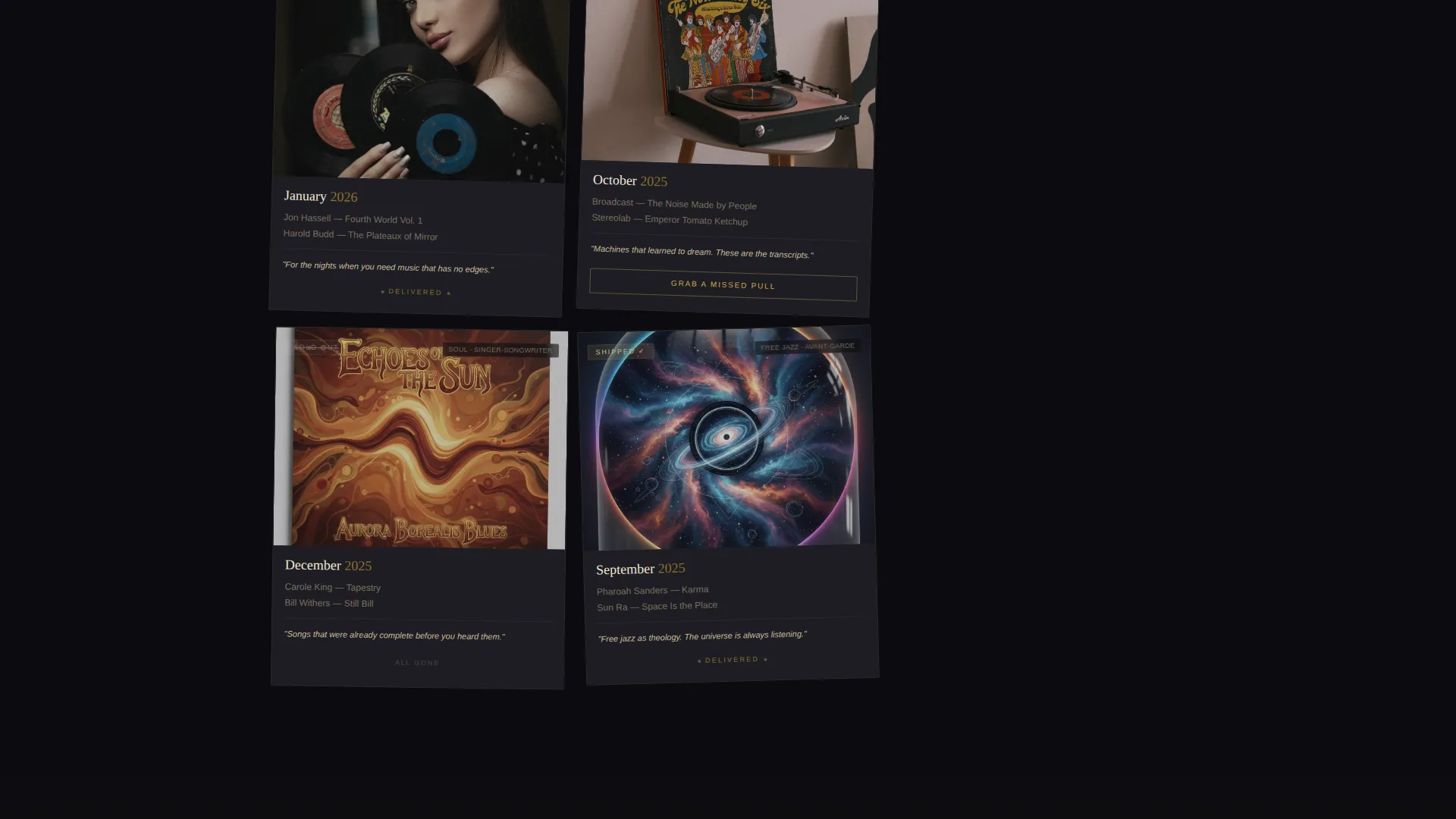 Vinyl Subscription Box Landing Page Template