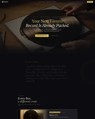 Vinyl Subscription Box Landing Page Template