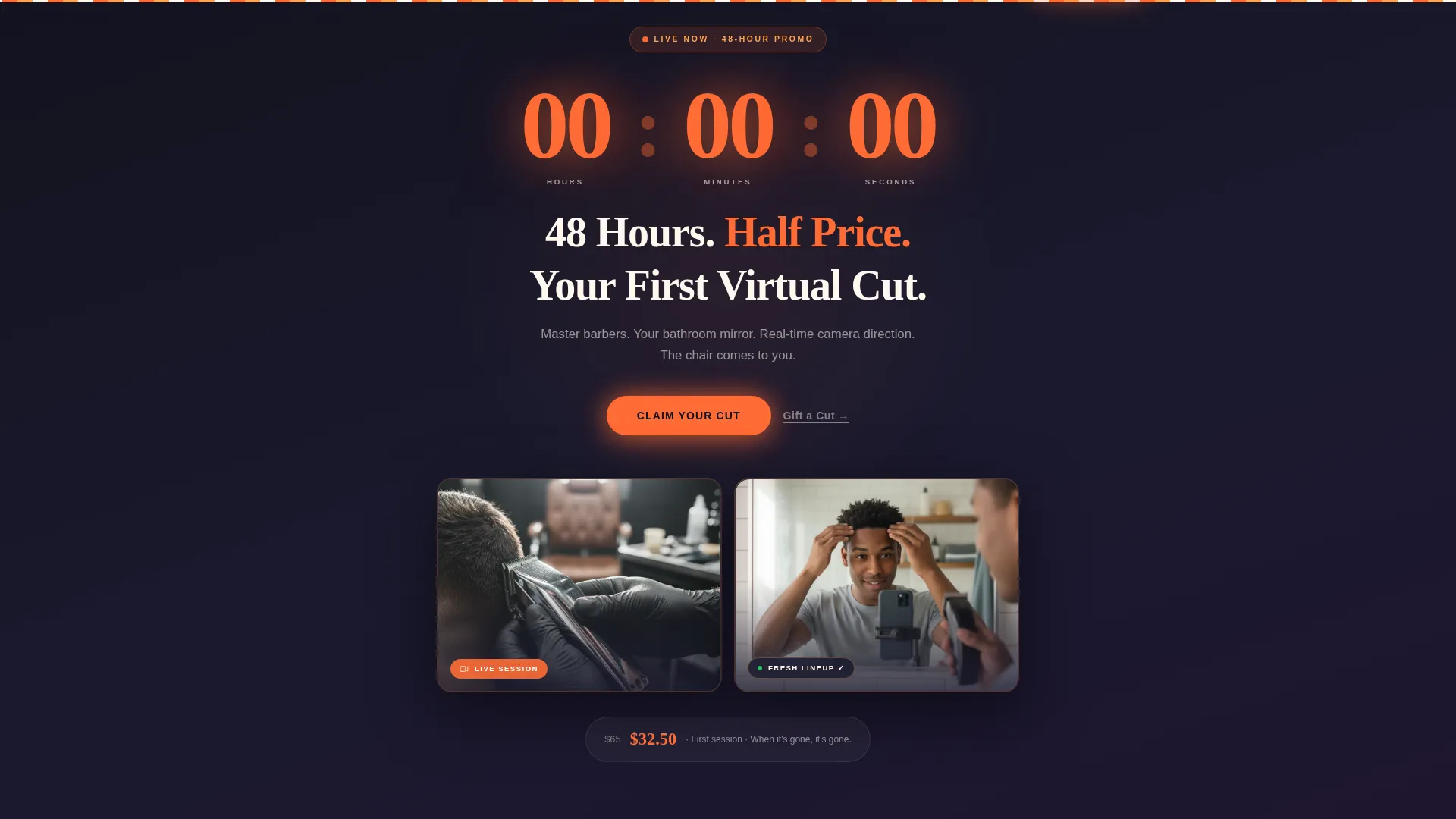 Urgent Virtual Barbershop Landing Page Template