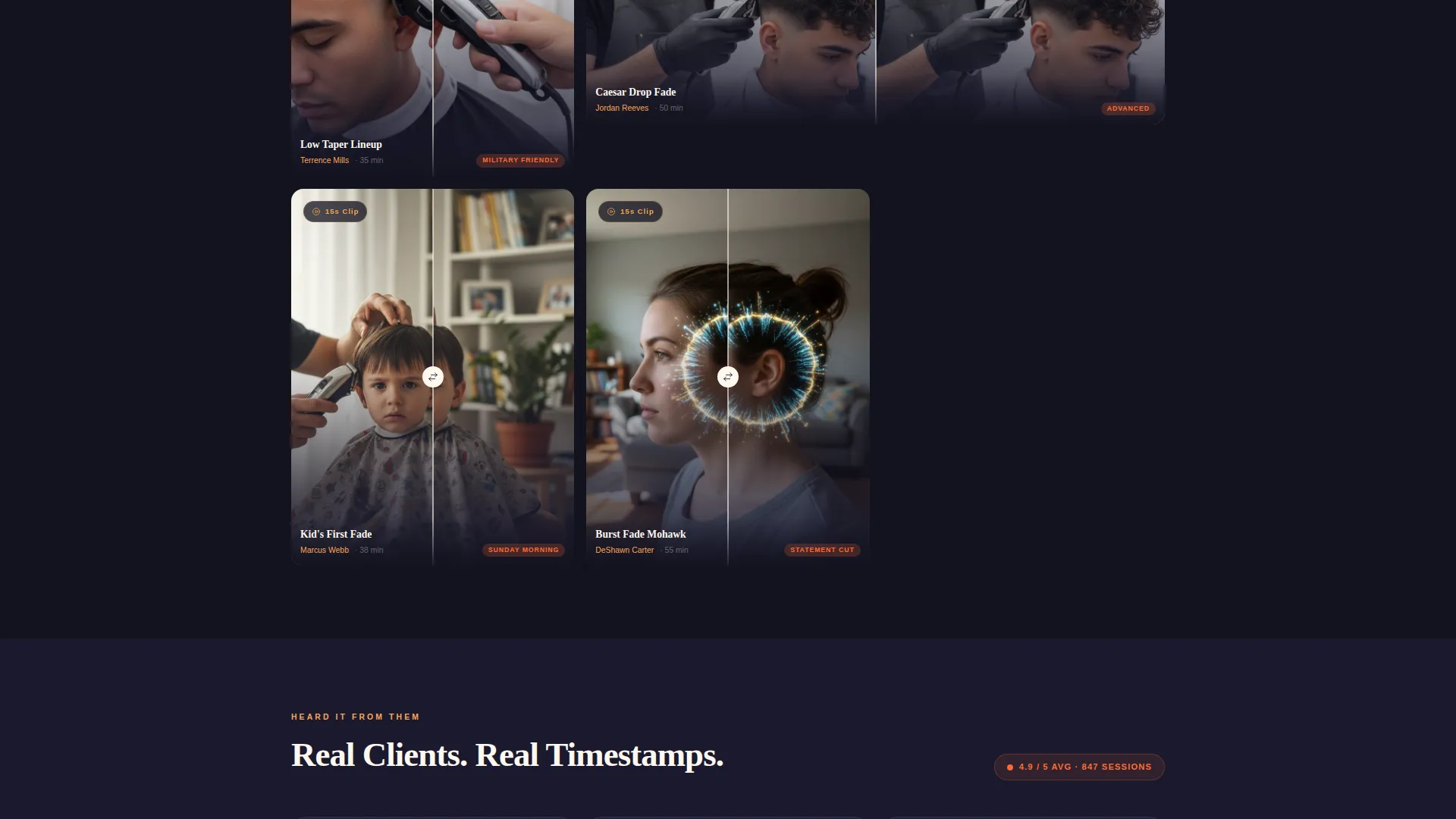 Urgent Virtual Barbershop Landing Page Template