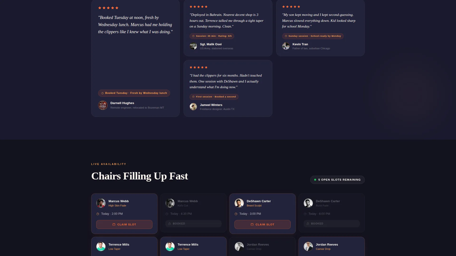 Urgent Virtual Barbershop Landing Page Template