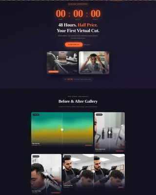 Urgent Virtual Barbershop Landing Page Template