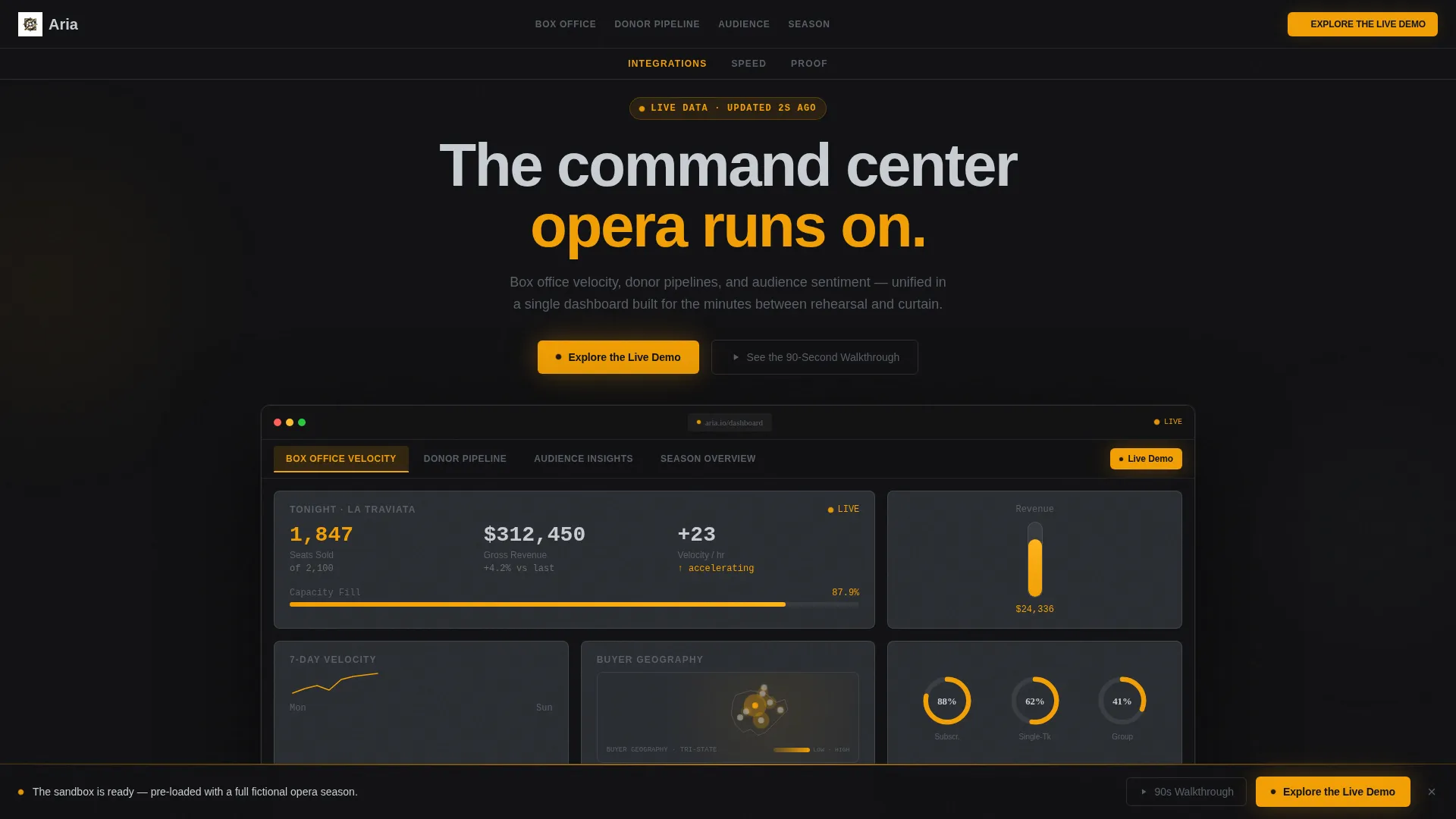 Opera Analytics Dashboard Landing Page Template