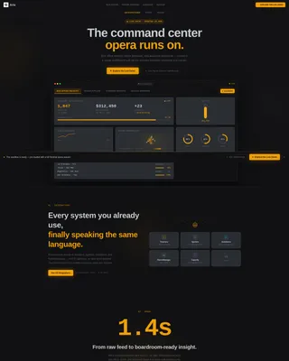 Opera Analytics Dashboard Landing Page Template