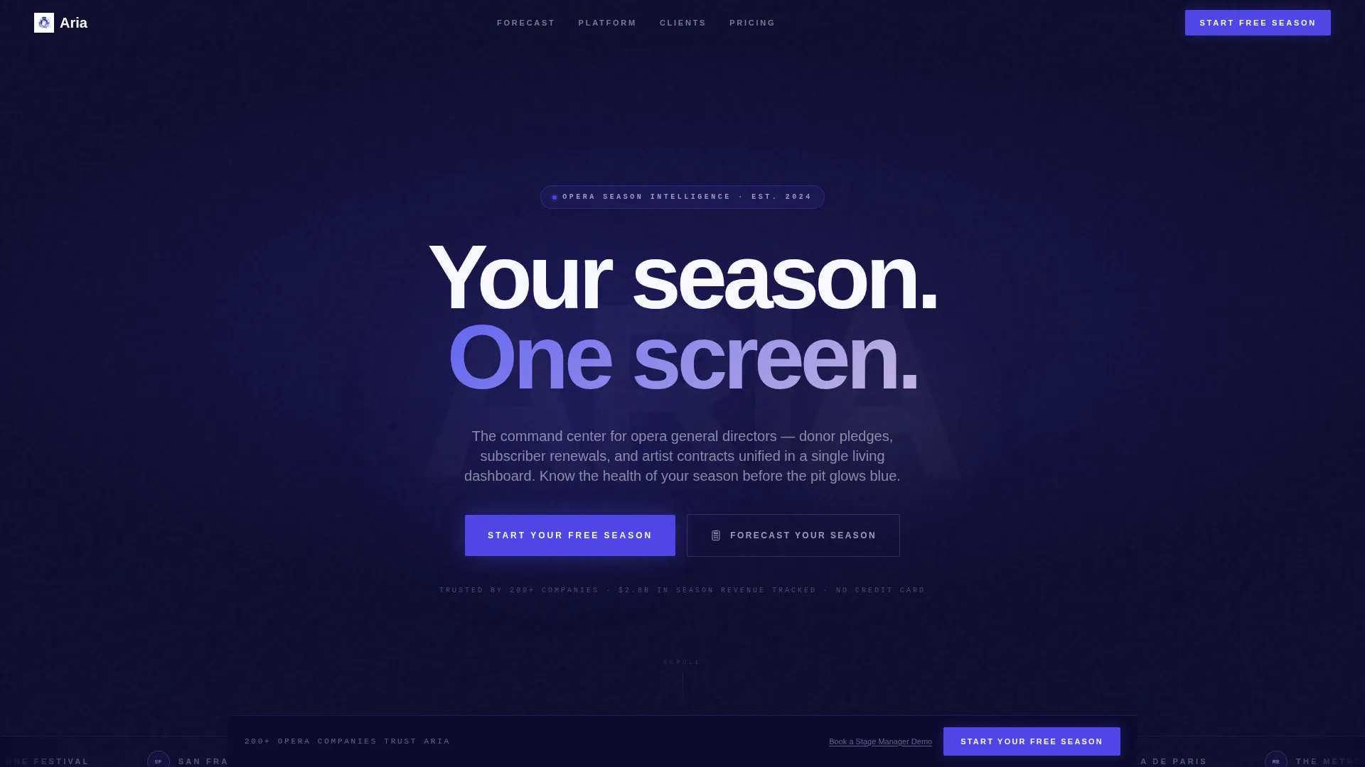 Opera Vertical SaaS Booking Website Template