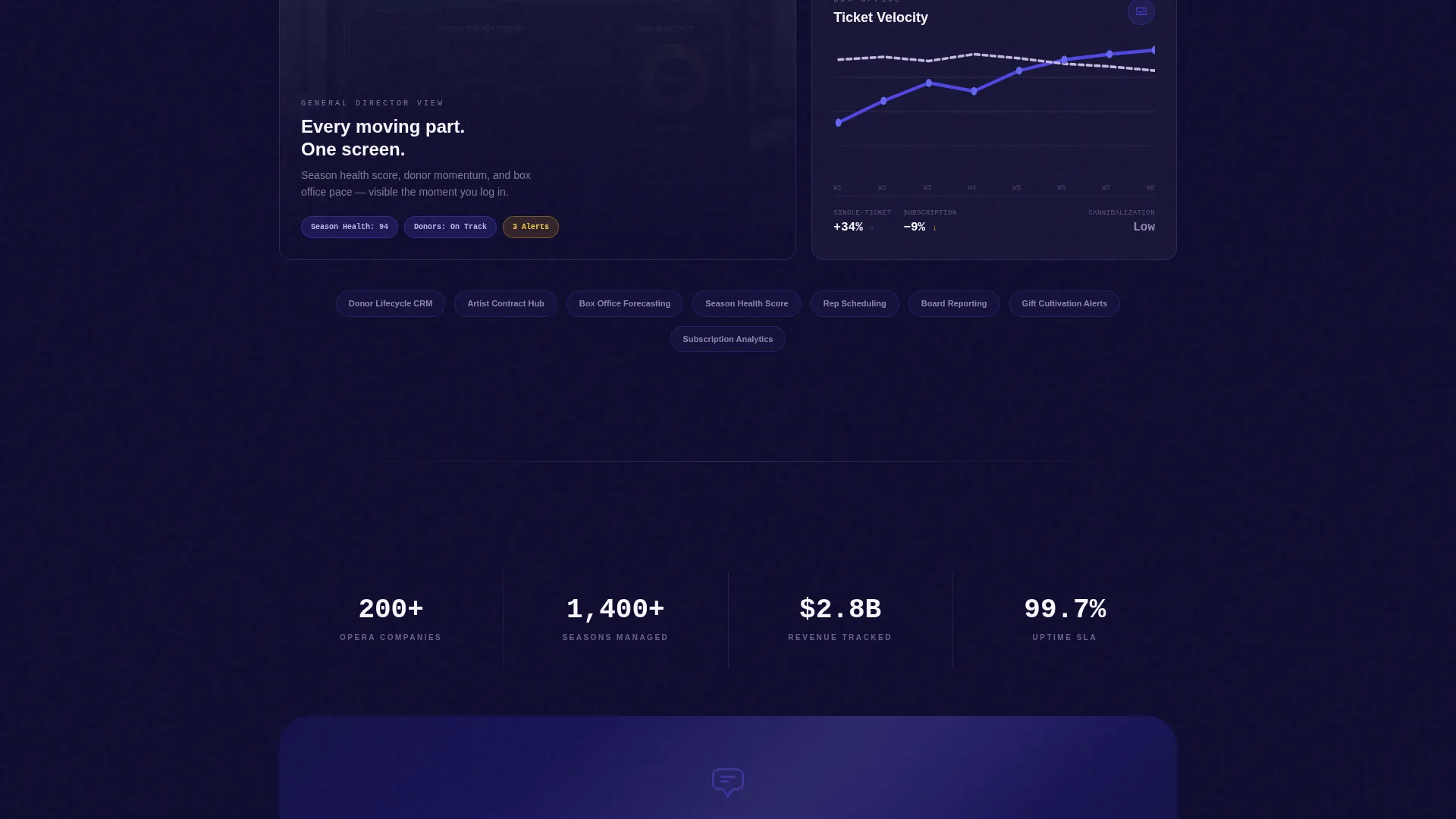 Opera Vertical SaaS Booking Website Template