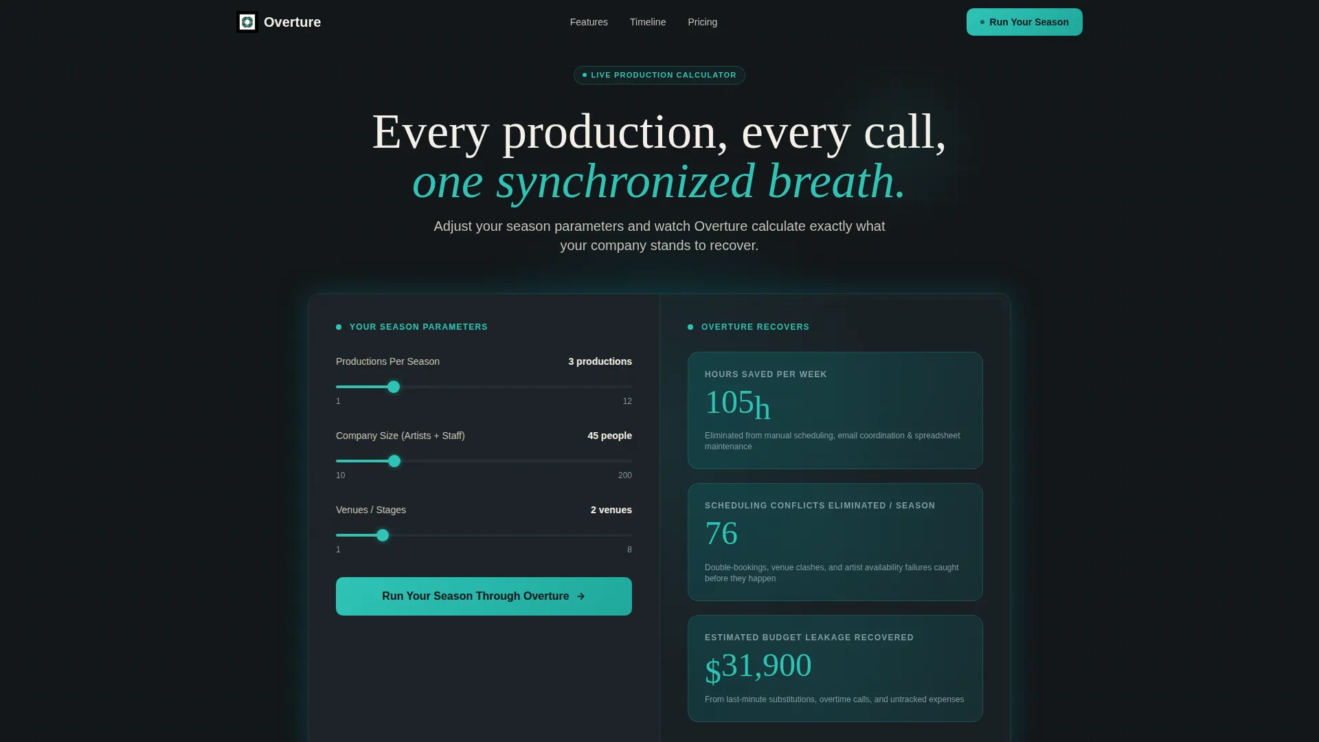 Opera Management Software Comparison Landing Page