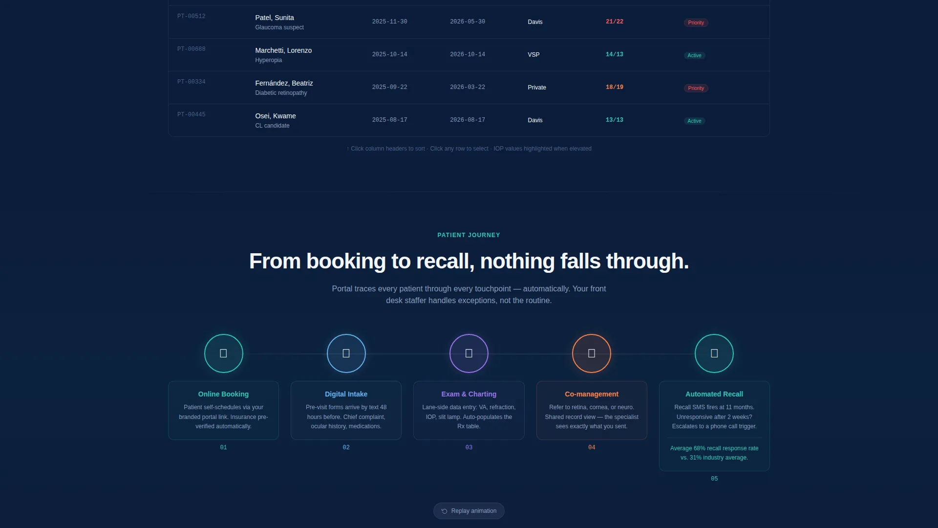 Optometry Client Portal Landing Page Template