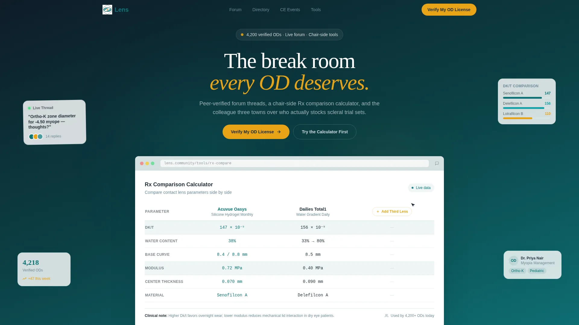 Optometry Community Forum Landing Page Template