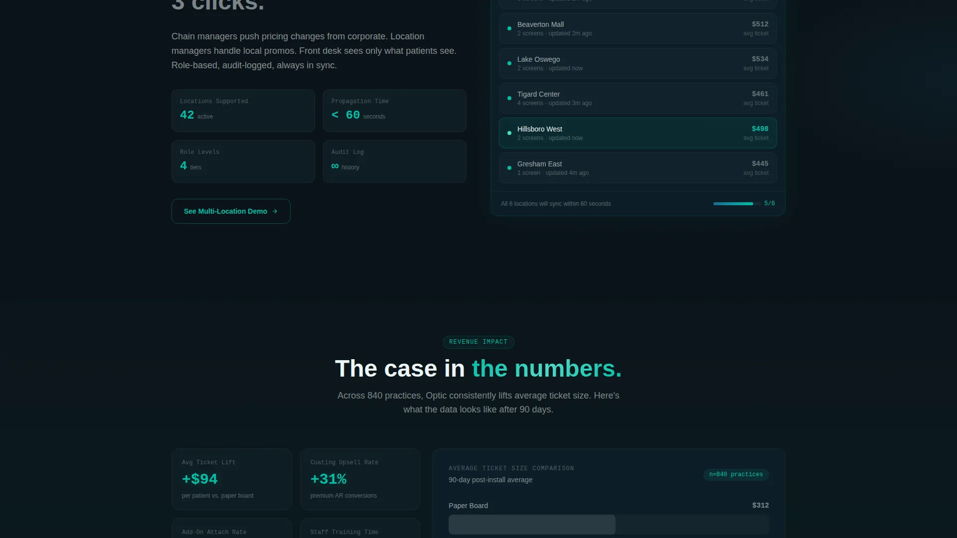 Optometry Digital Menu Landing Page Template