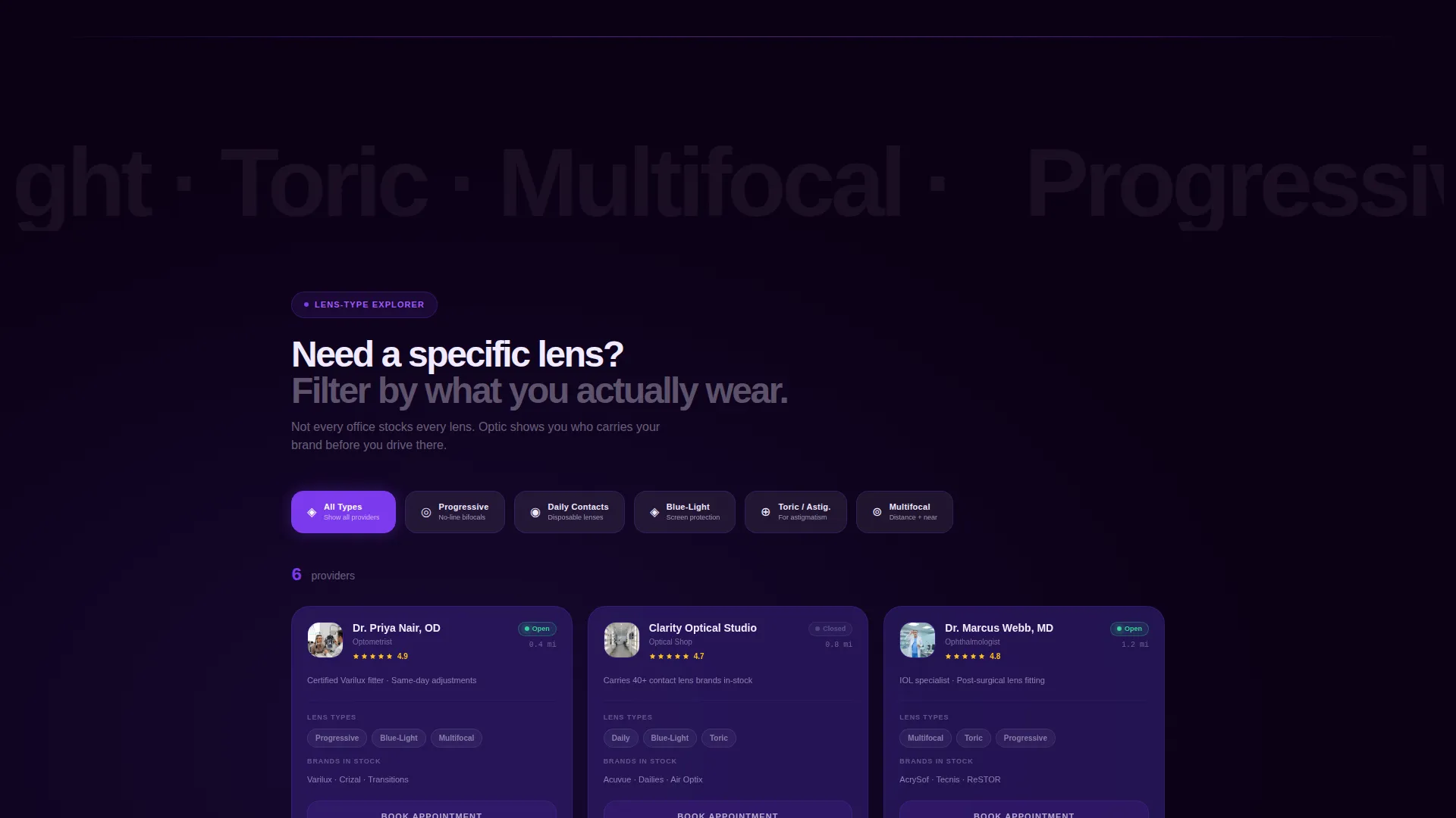 Expert Eye Care Practice Landing Page Template