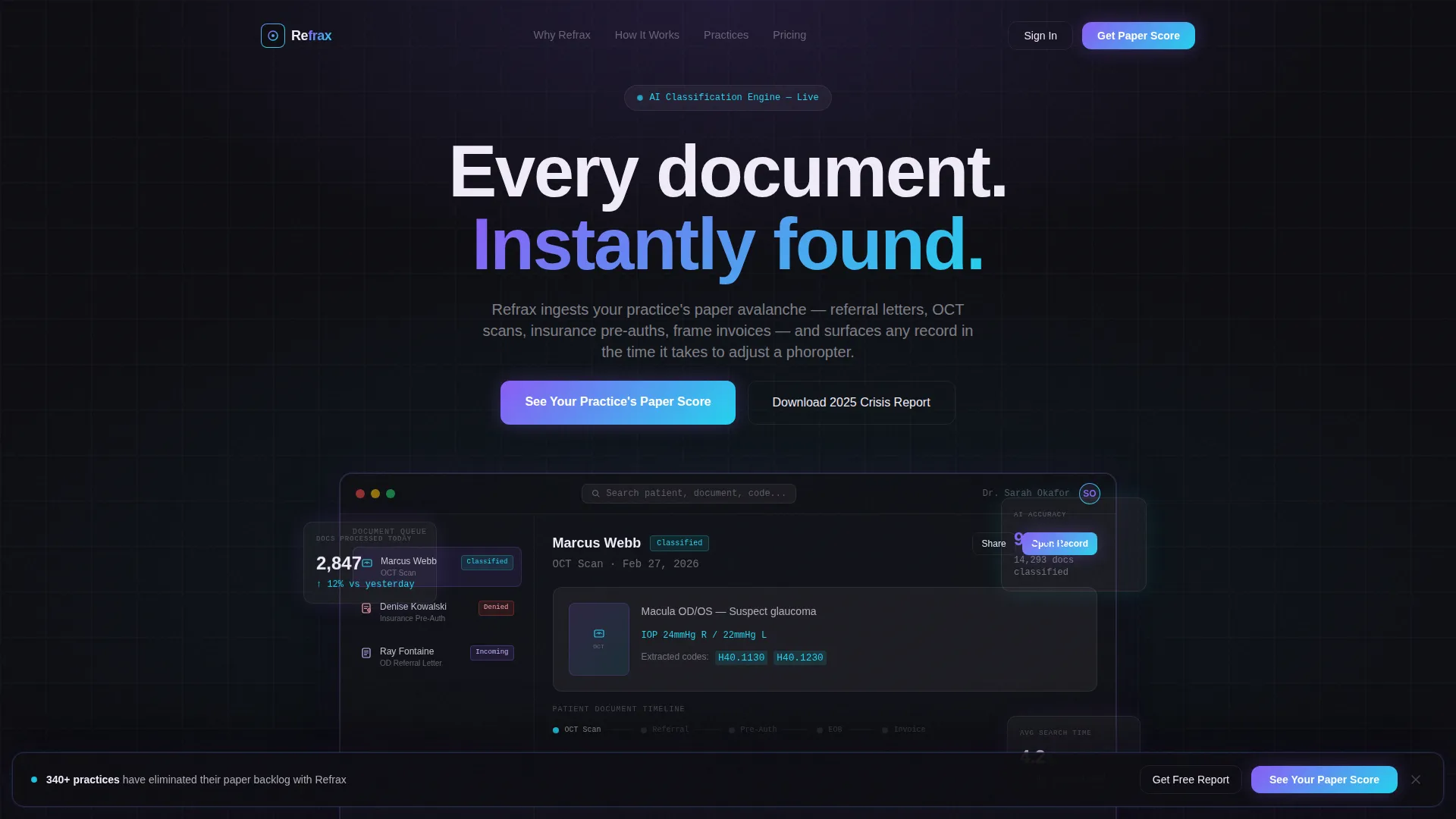 Optometry Software Reviews & Social Proof Website Template