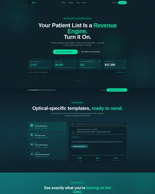 Expert Optometry Software Cost Estimator Website Template