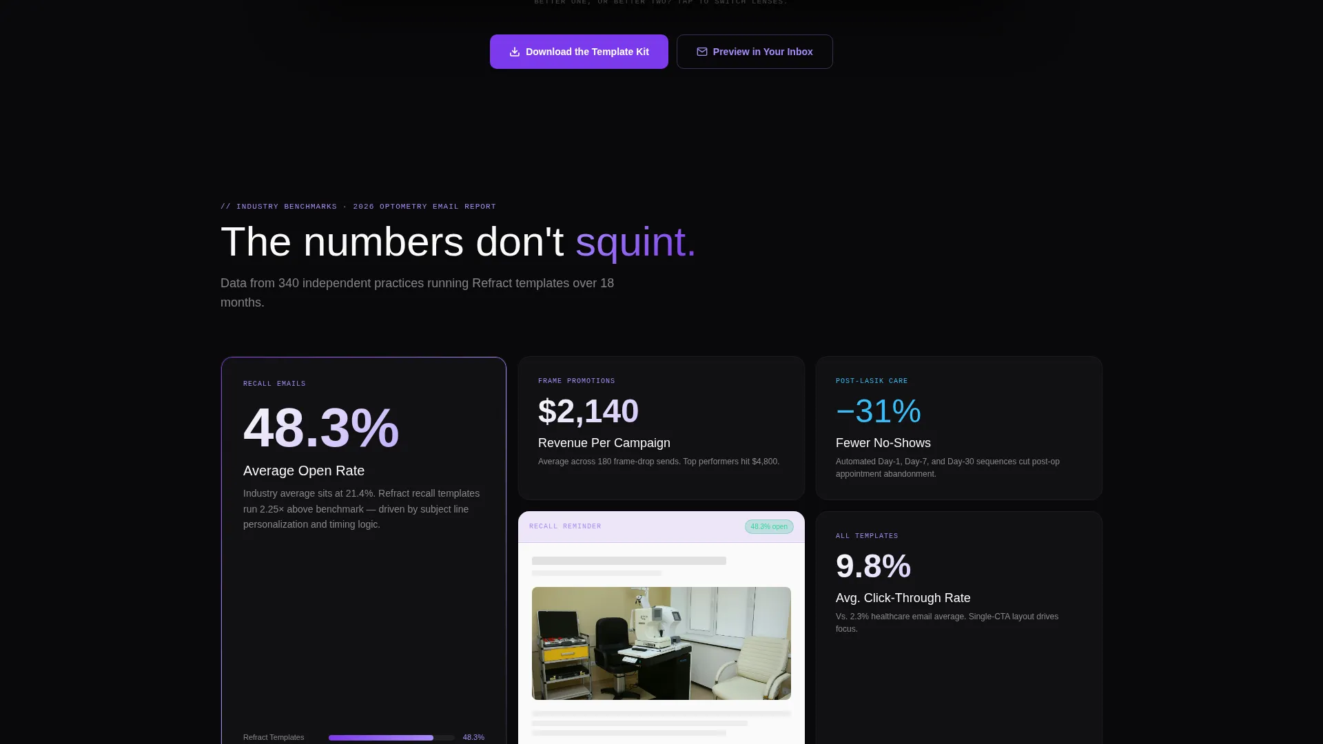 Optometry Email Newsletter Landing Page Template