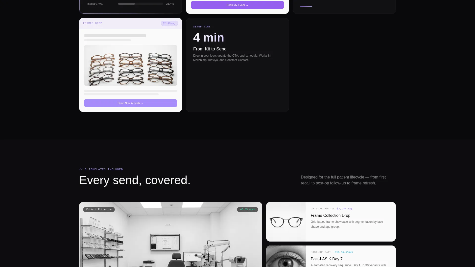 Optometry Email Newsletter Landing Page Template