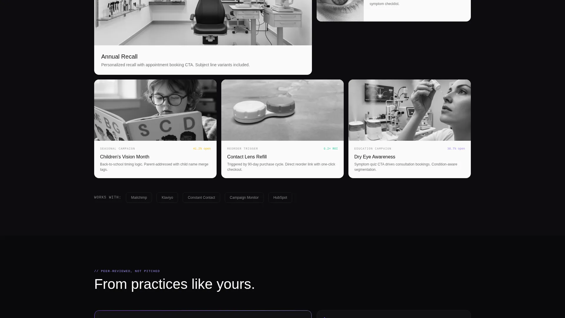 Optometry Email Newsletter Landing Page Template