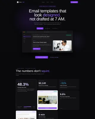 Optometry Email Newsletter Landing Page Template