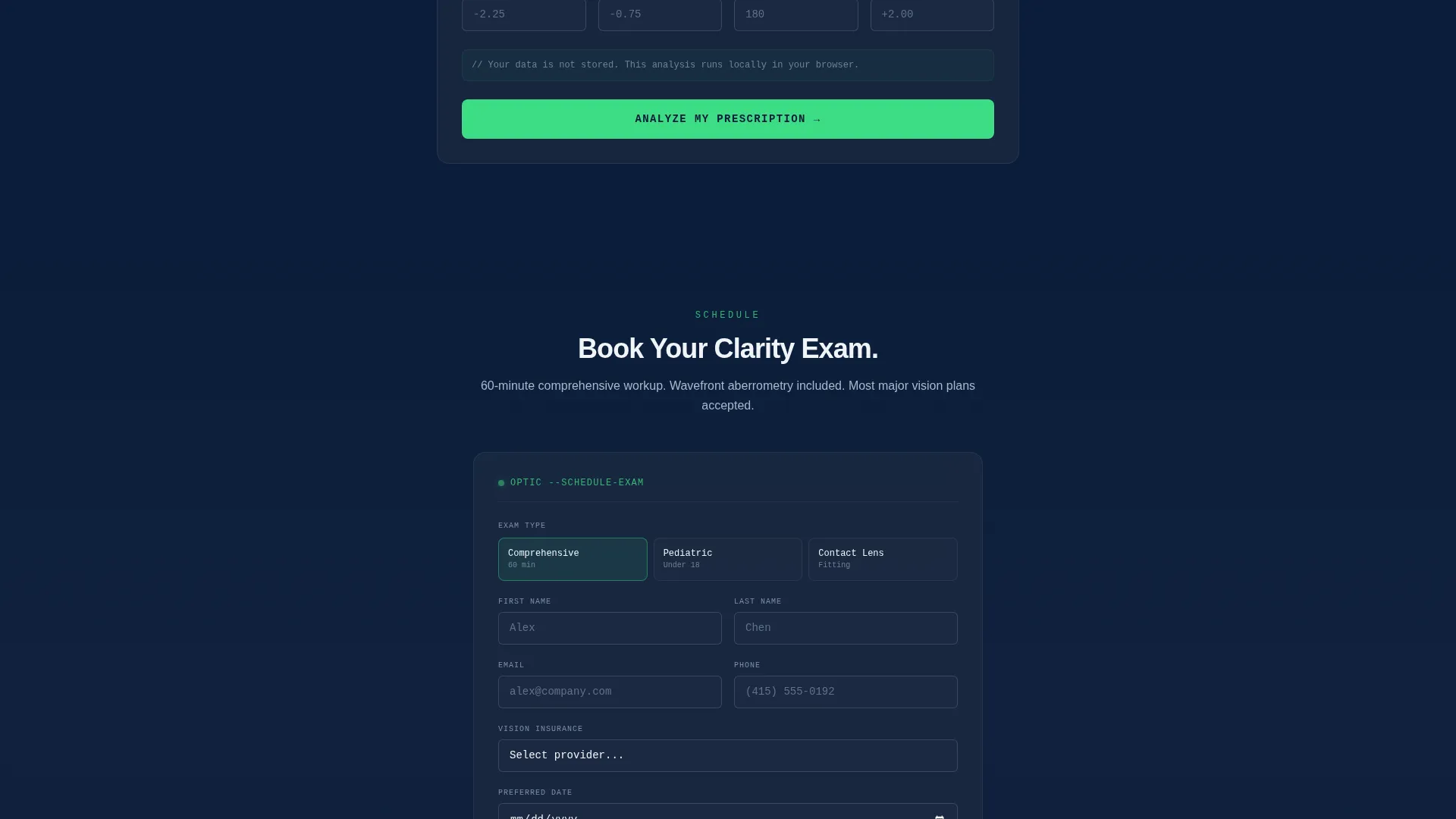 Trusted Eyeglass Fitting Landing Page Template