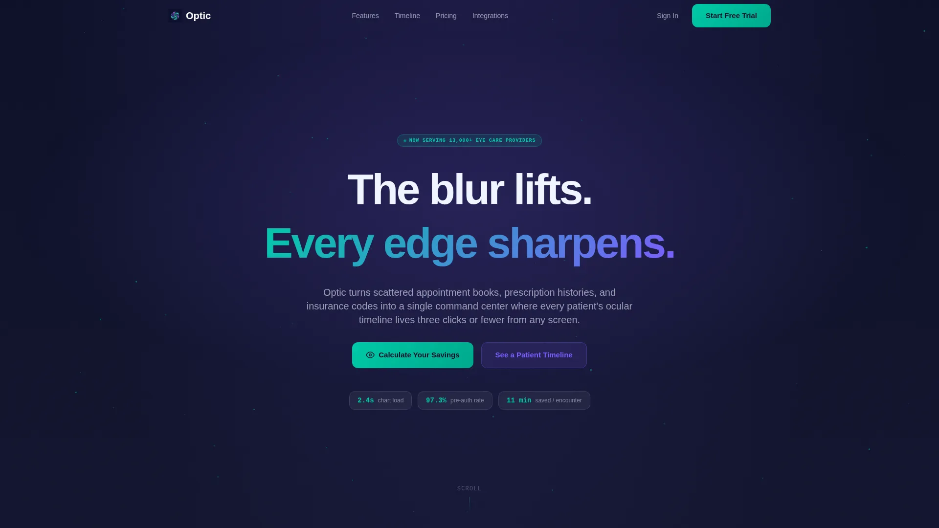 Premium Optometry Software Cost Estimator Website Template