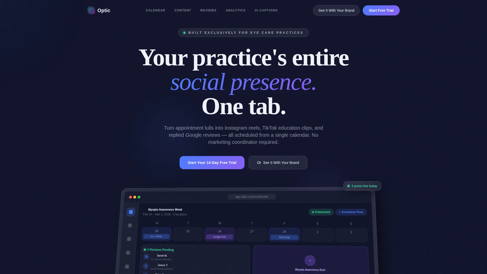 Local Optometry Software Professional Website Template