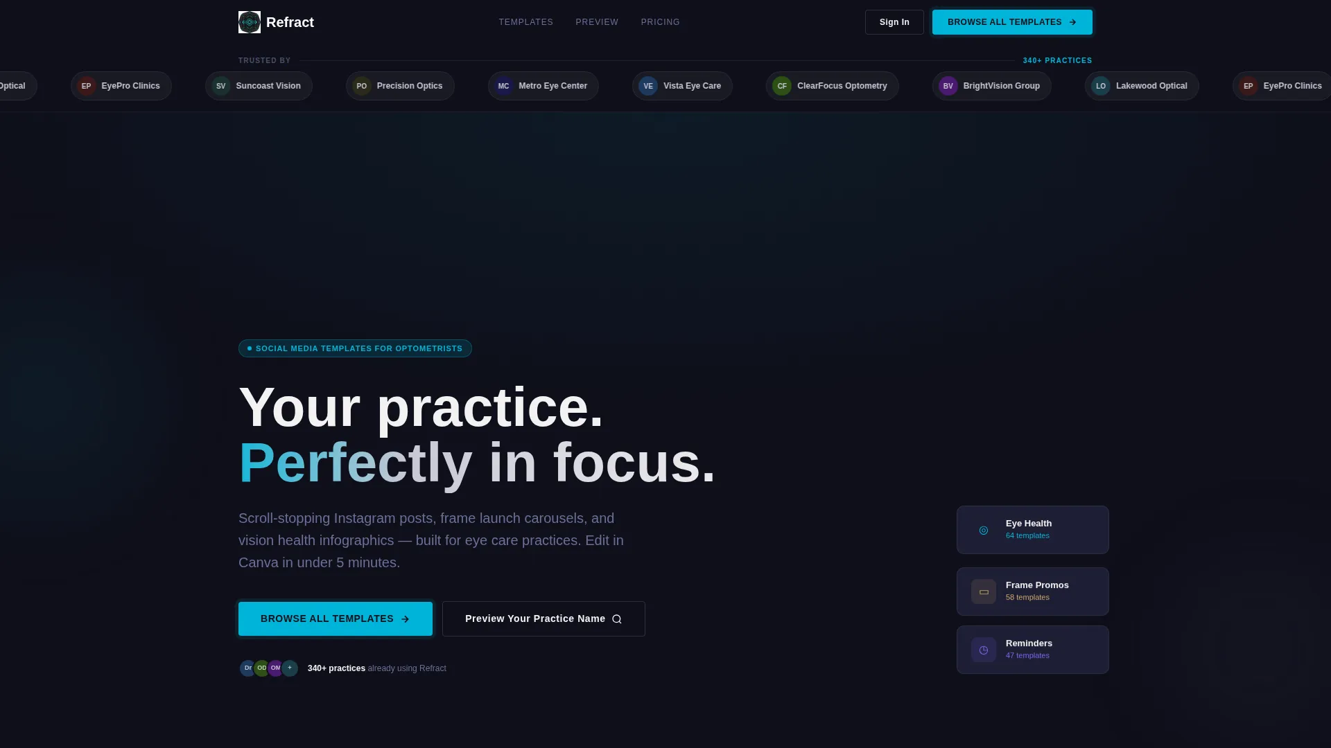 Verified Pediatric Eye Care Landing Page Template