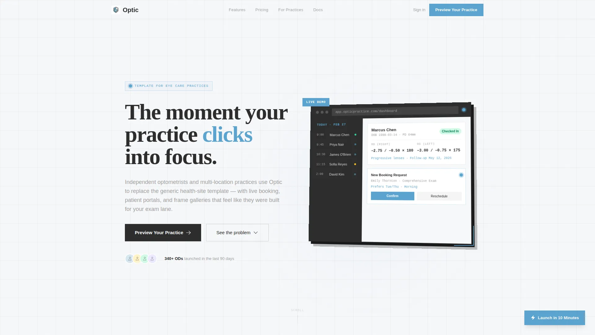 Results-Driven Contact Lens Landing Page Template