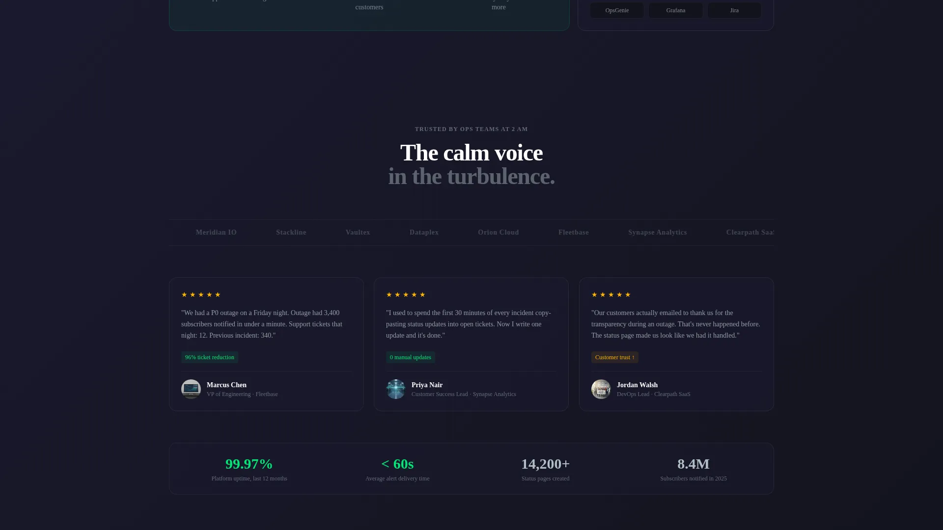 Status Landing Page Template for Incident Teams
