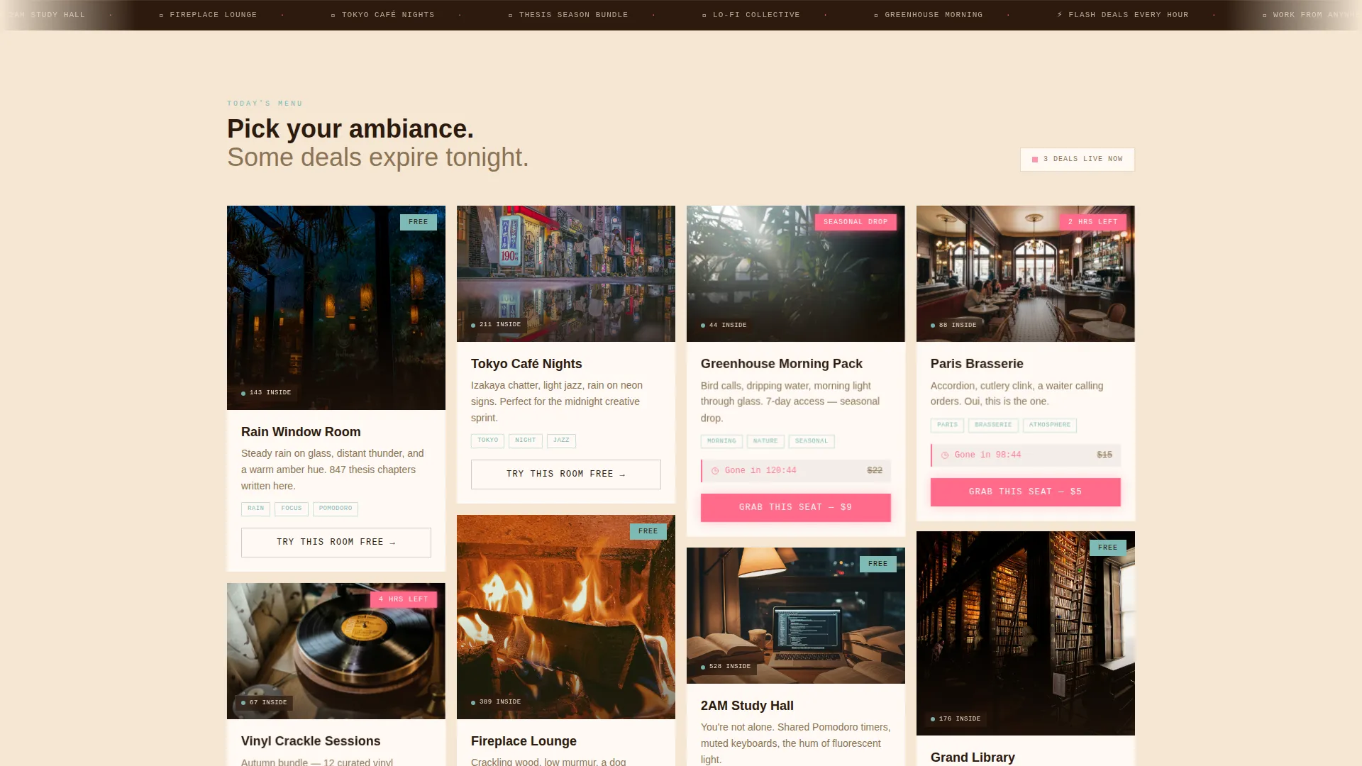 Cozy Virtual Café Landing Page Template