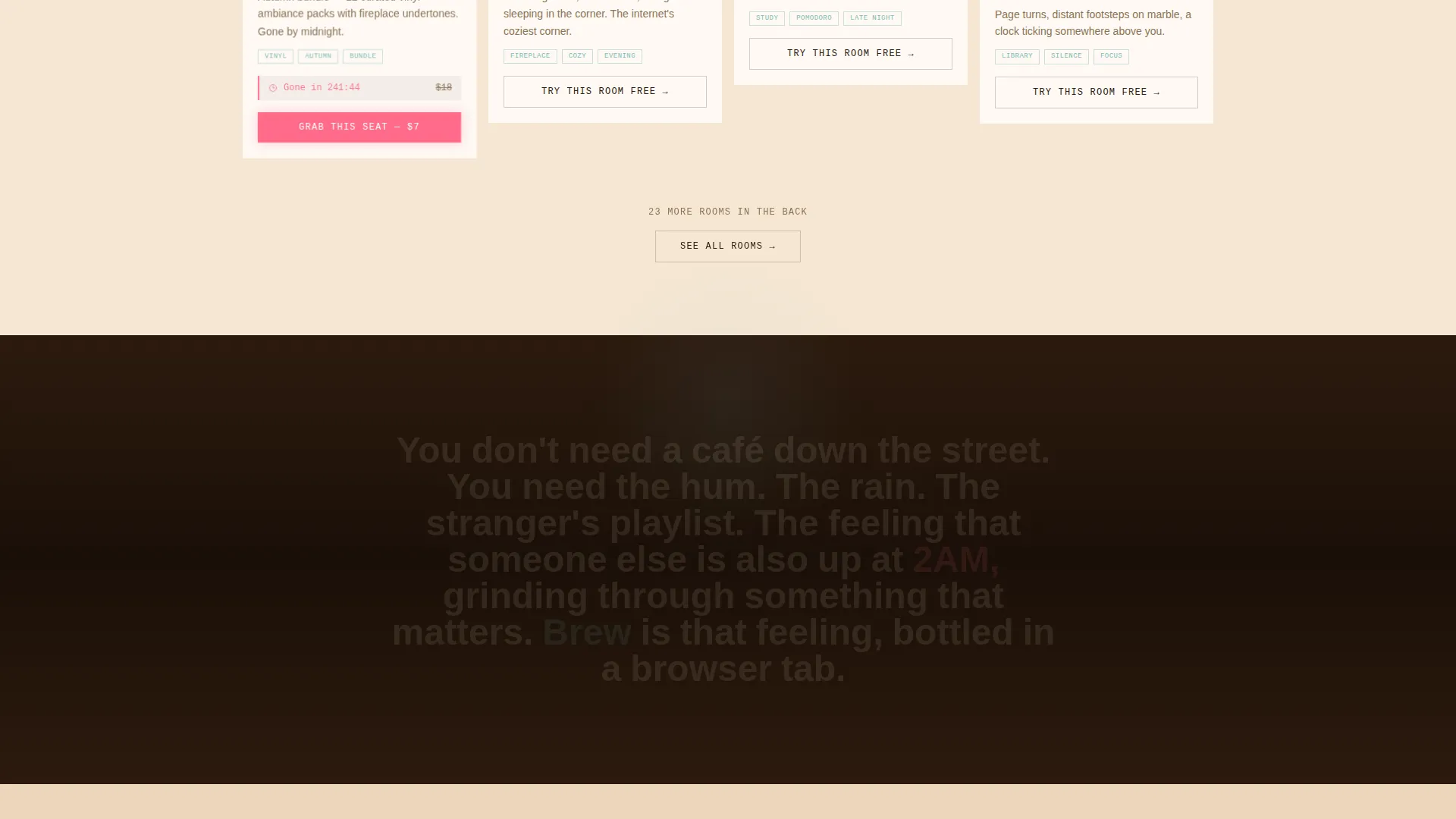 Cozy Virtual Café Landing Page Template