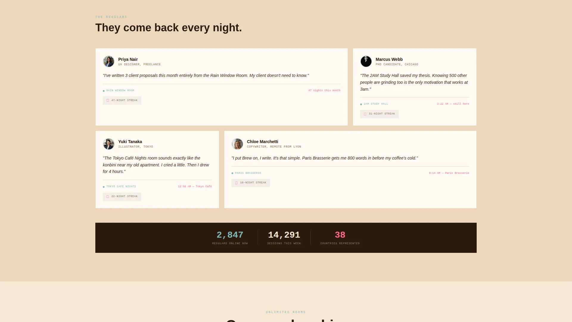 Cozy Virtual Café Landing Page Template