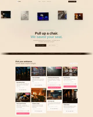 Cozy Virtual Café Landing Page Template